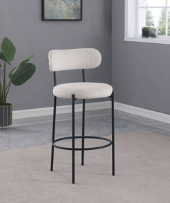 Silla de mostrador tapizada Viola Boucle color crema (juego de 2)