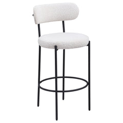Silla de mostrador tapizada Viola Boucle color crema (juego de 2)