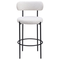 Silla de mostrador tapizada Viola Boucle color crema (juego de 2)