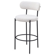 Silla de mostrador tapizada Viola Boucle color crema (juego de 2)