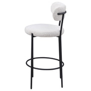 Silla de mostrador tapizada Viola Boucle color crema (juego de 2)