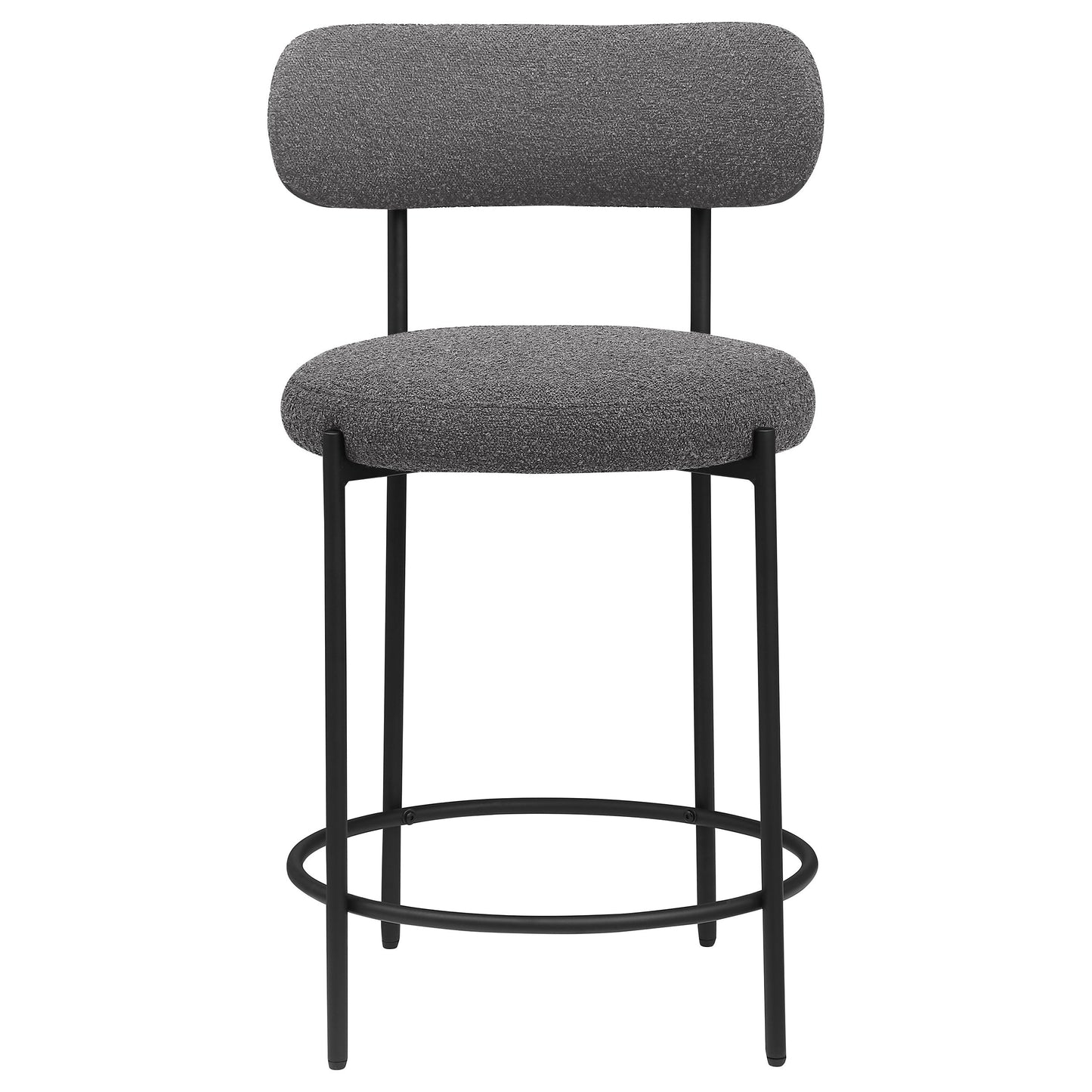 Viola Boucle Upholstered Bar Chair Grey (Set of 2)