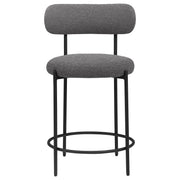 Viola Boucle Upholstered Bar Chair Grey (Set of 2)