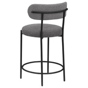 Viola Boucle Upholstered Bar Chair Grey (Set of 2)