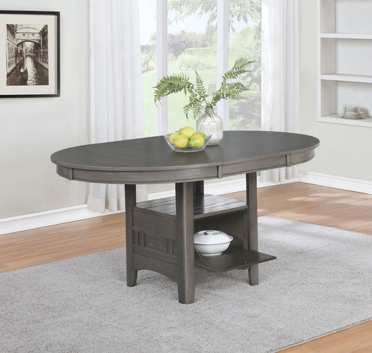 Mesa de comedor extensible Lavon ovalada de 60 pulgadas, color gris medio
