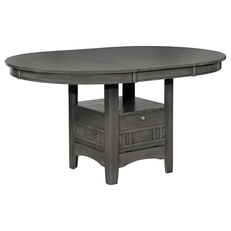 Mesa de comedor extensible Lavon ovalada de 60 pulgadas, color gris medio