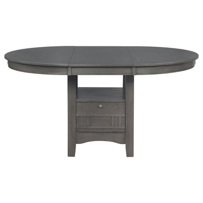 Mesa de comedor extensible Lavon ovalada de 60 pulgadas, color gris medio