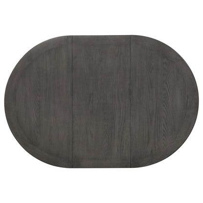 Mesa de comedor extensible Lavon ovalada de 60 pulgadas, color gris medio