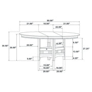 Mesa de comedor extensible Lavon ovalada de 60 pulgadas, color gris medio