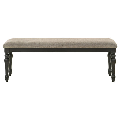 Bridget Fabric Upholstered Dining Bench Stone and Charcoal