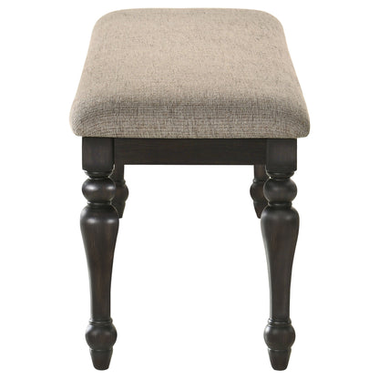 Bridget Fabric Upholstered Dining Bench Stone and Charcoal