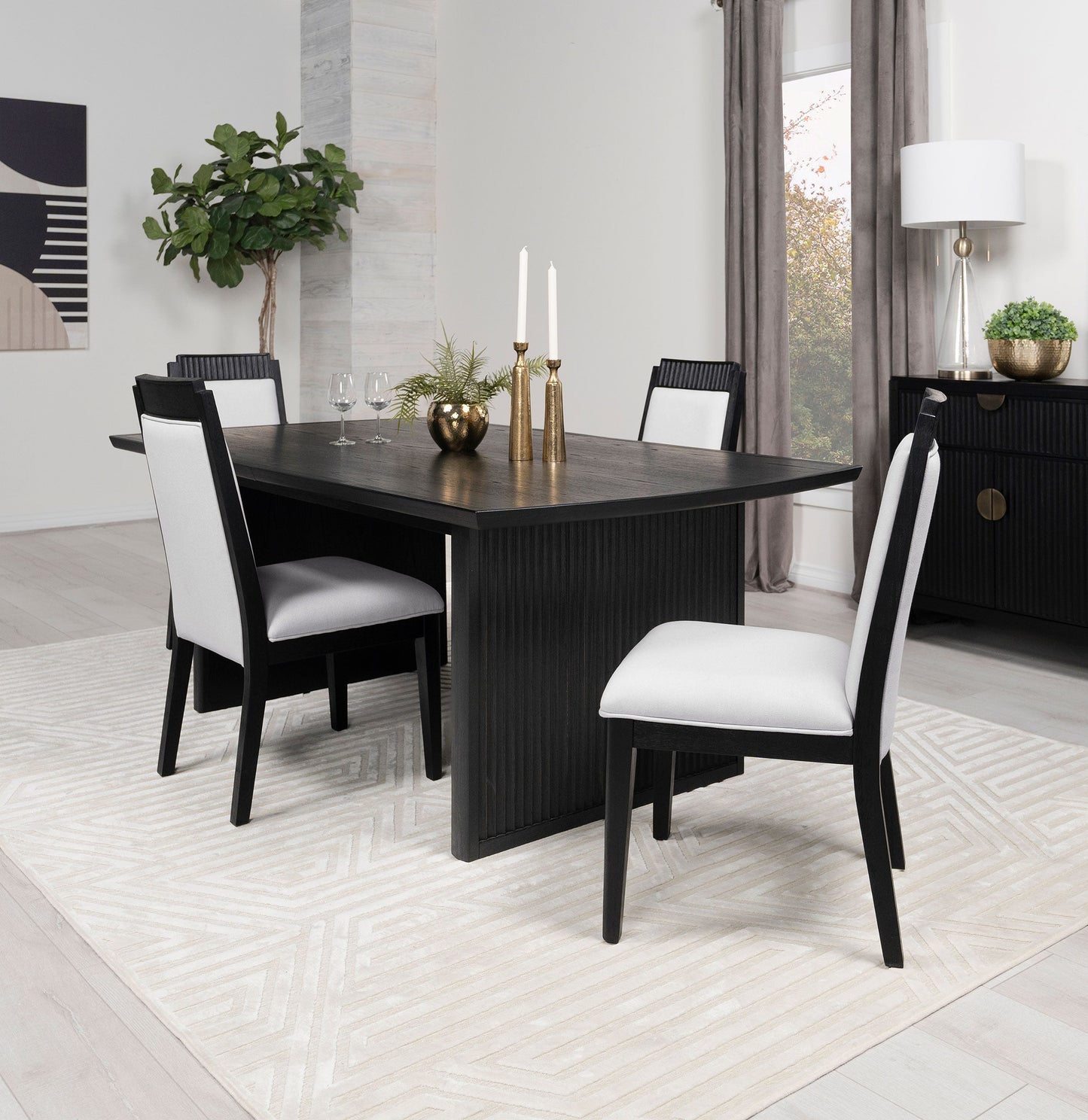 Mesa de comedor extensible Brookmead, color negro