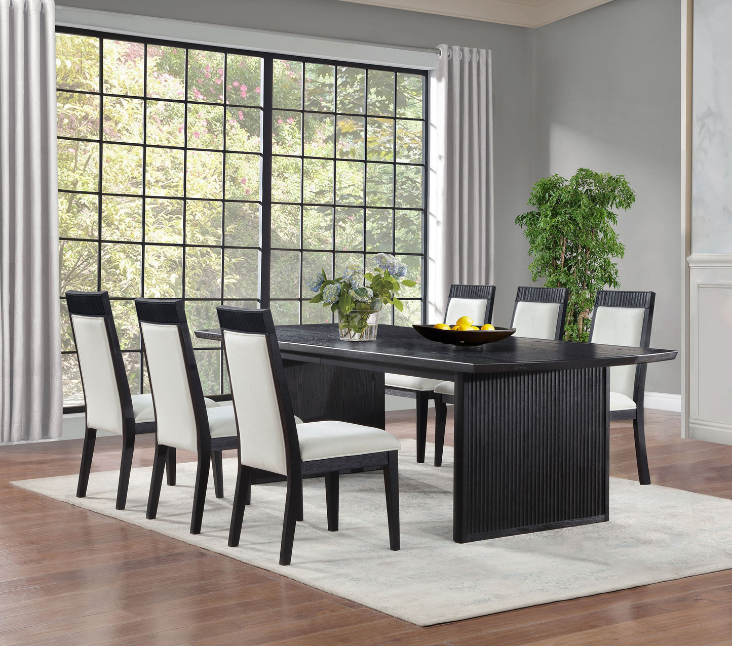 Brookmead  Extension Leaf Dining Table Set Black