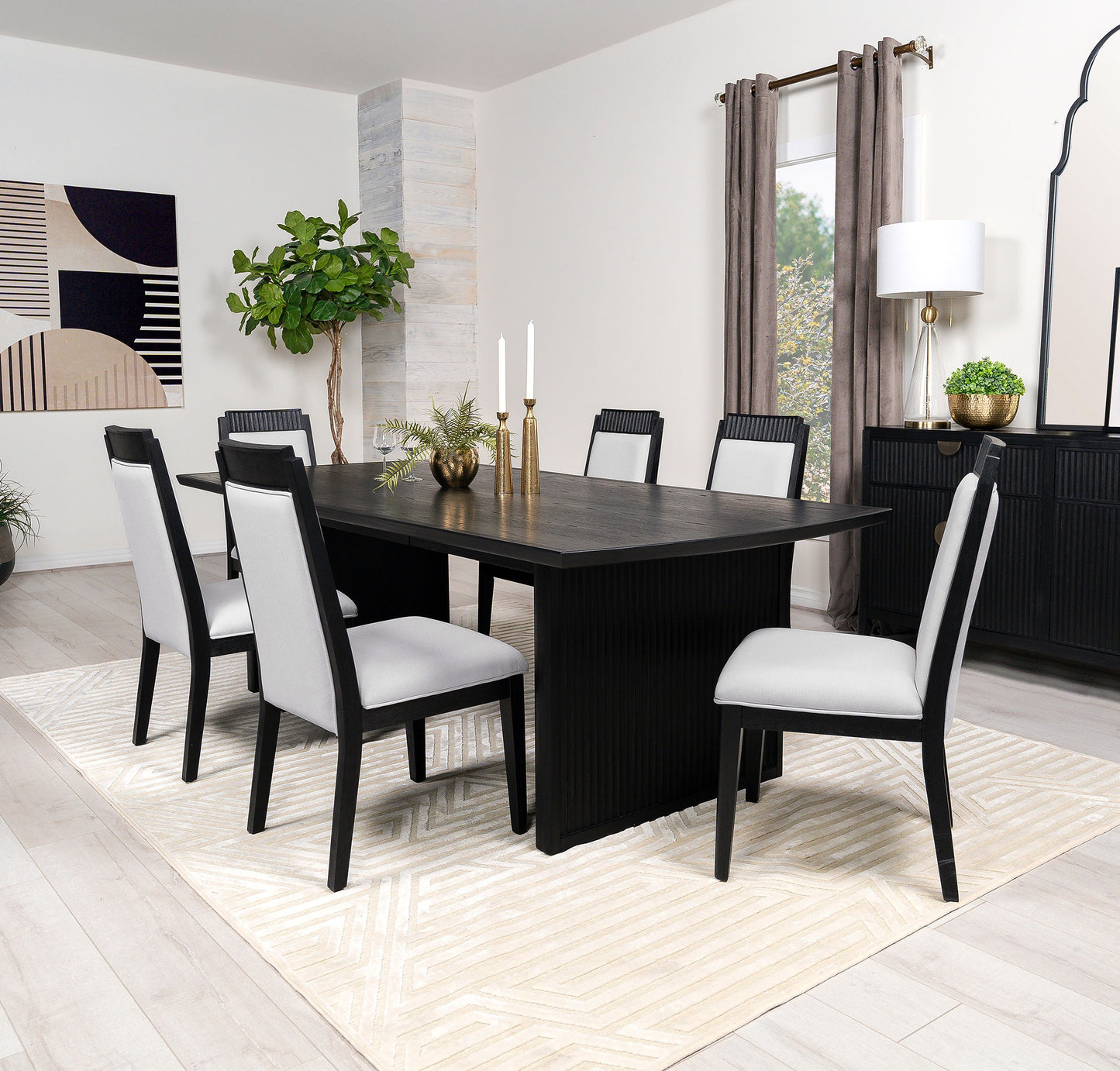 Mesa de comedor extensible Brookmead, color negro