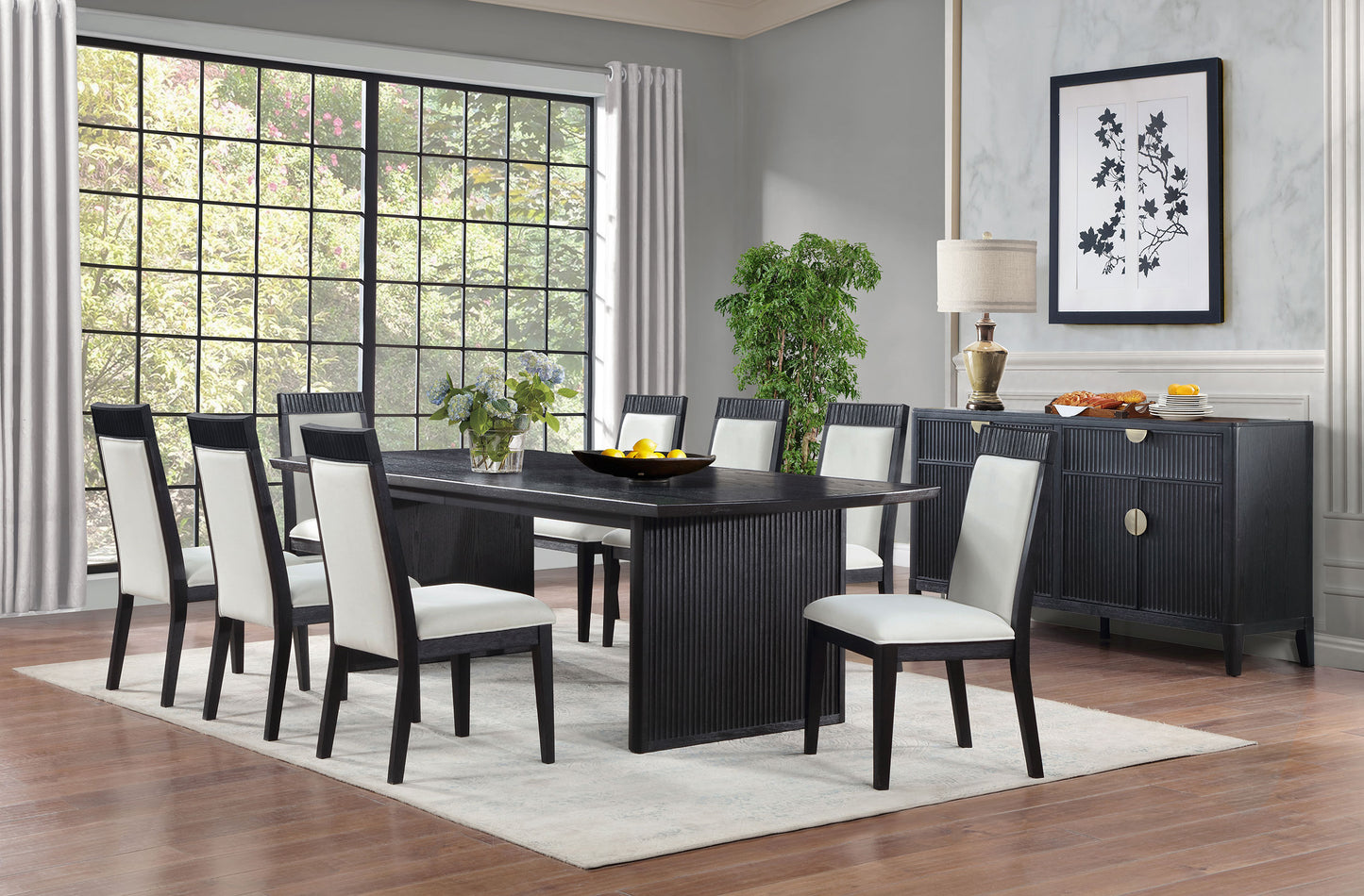 Brookmead  Extension Leaf Dining Table Set Black