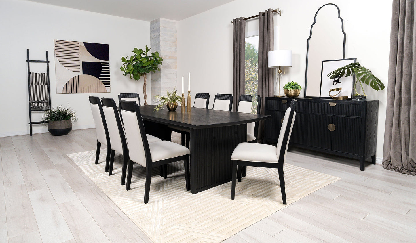 Mesa de comedor extensible Brookmead, color negro