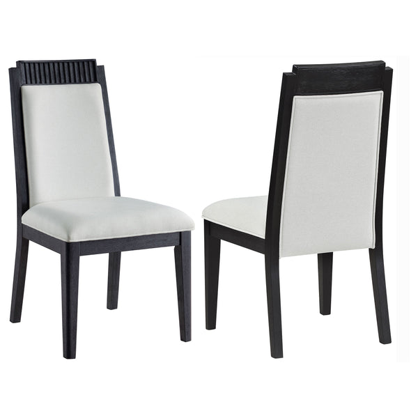 Silla de comedor Brookmead de madera color marfil y negro (juego de 2)
