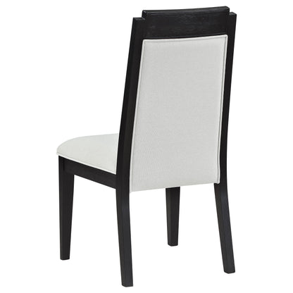 Silla de comedor Brookmead de madera color marfil y negro (juego de 2)