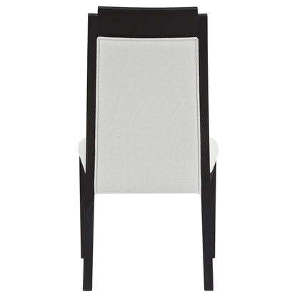 Silla de comedor Brookmead de madera color marfil y negro (juego de 2)