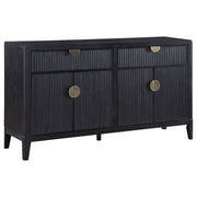 Aparador tipo buffet de 4 puertas Brookmead, color negro