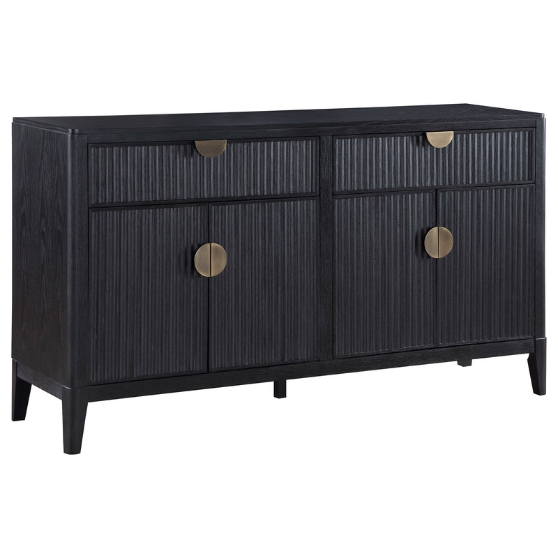 Aparador tipo buffet de 4 puertas Brookmead, color negro