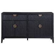 Aparador tipo buffet de 4 puertas Brookmead, color negro