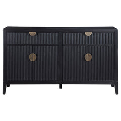 Aparador tipo buffet de 4 puertas Brookmead, color negro