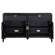 Aparador tipo buffet de 4 puertas Brookmead, color negro