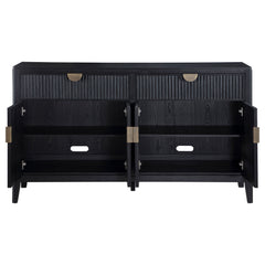 Aparador tipo buffet de 4 puertas Brookmead, color negro