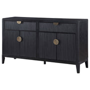 Aparador tipo buffet de 4 puertas Brookmead, color negro