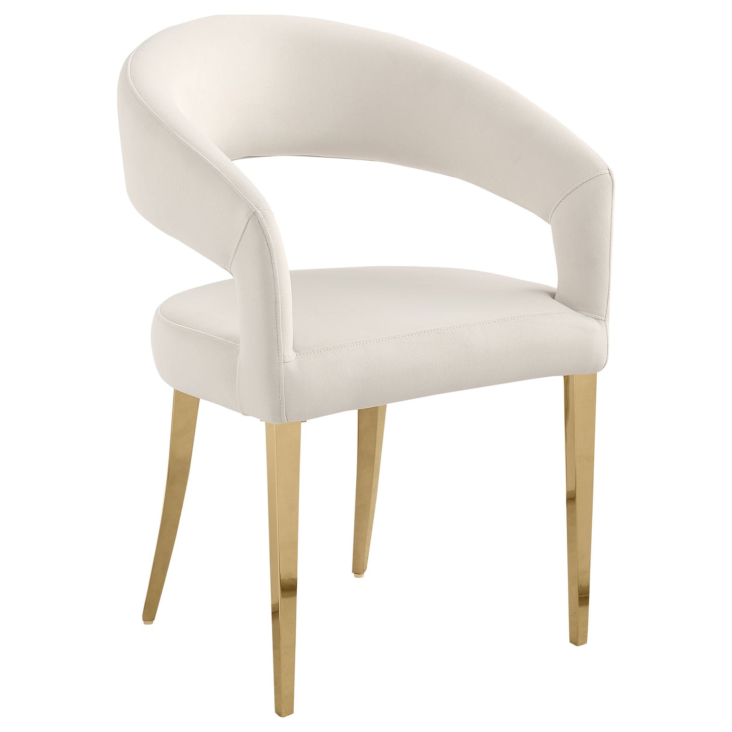 Sillón de comedor tapizado en terciopelo Galiano beige (juego de 2)