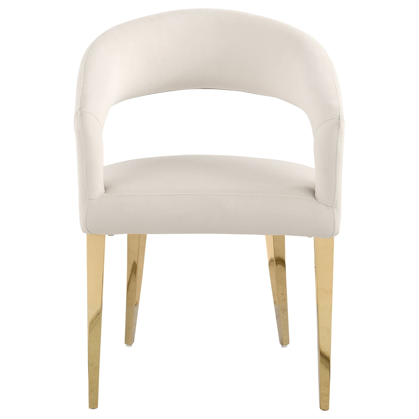 Sillón de comedor tapizado en terciopelo Galiano beige (juego de 2)