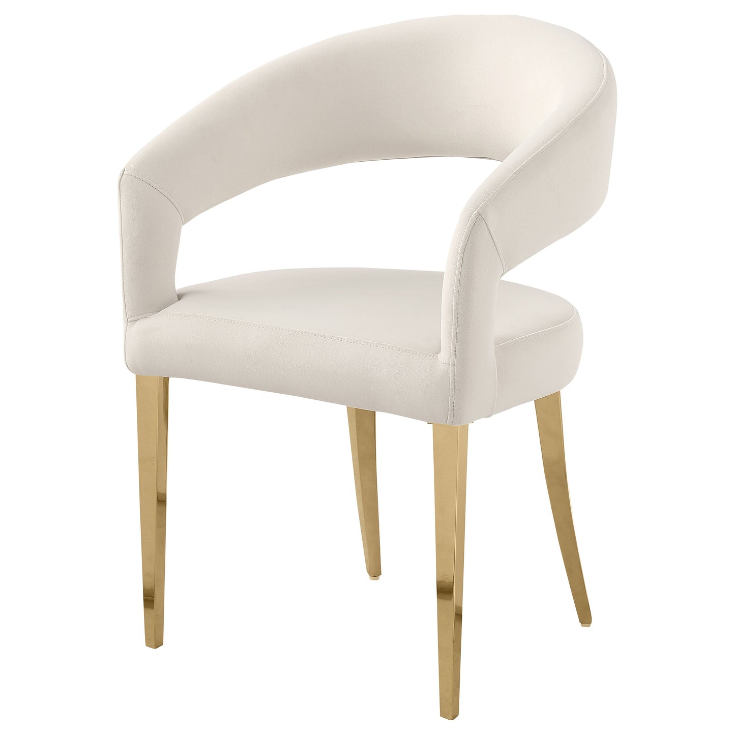 Sillón de comedor tapizado en terciopelo Galiano beige (juego de 2)