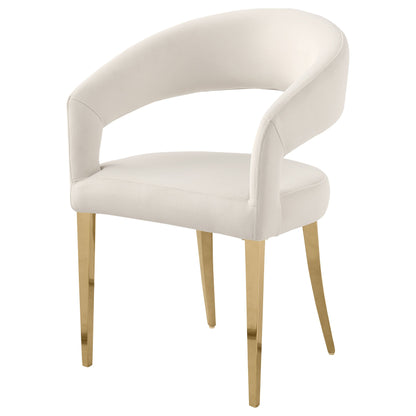 Sillón de comedor tapizado en terciopelo Galiano beige (juego de 2)