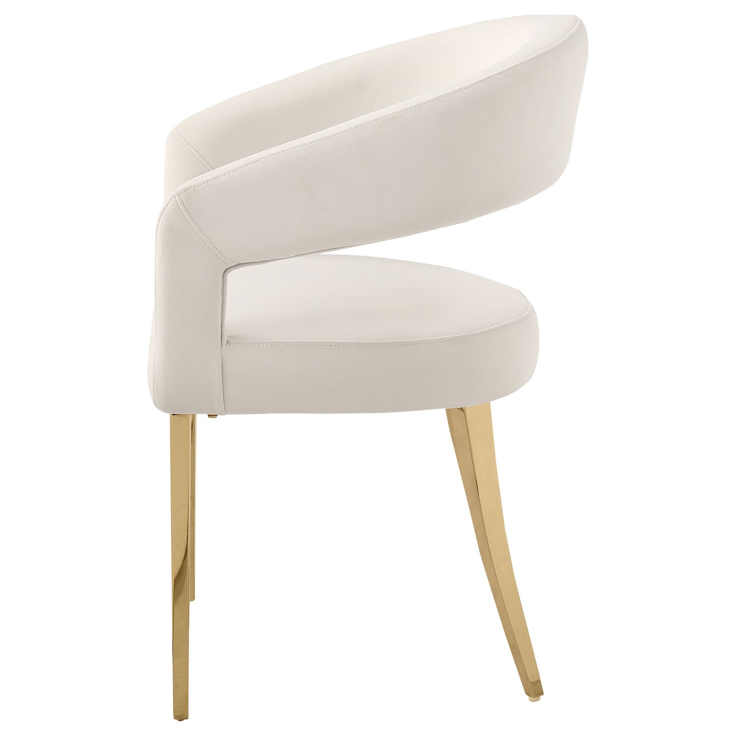 Sillón de comedor tapizado en terciopelo Galiano beige (juego de 2)