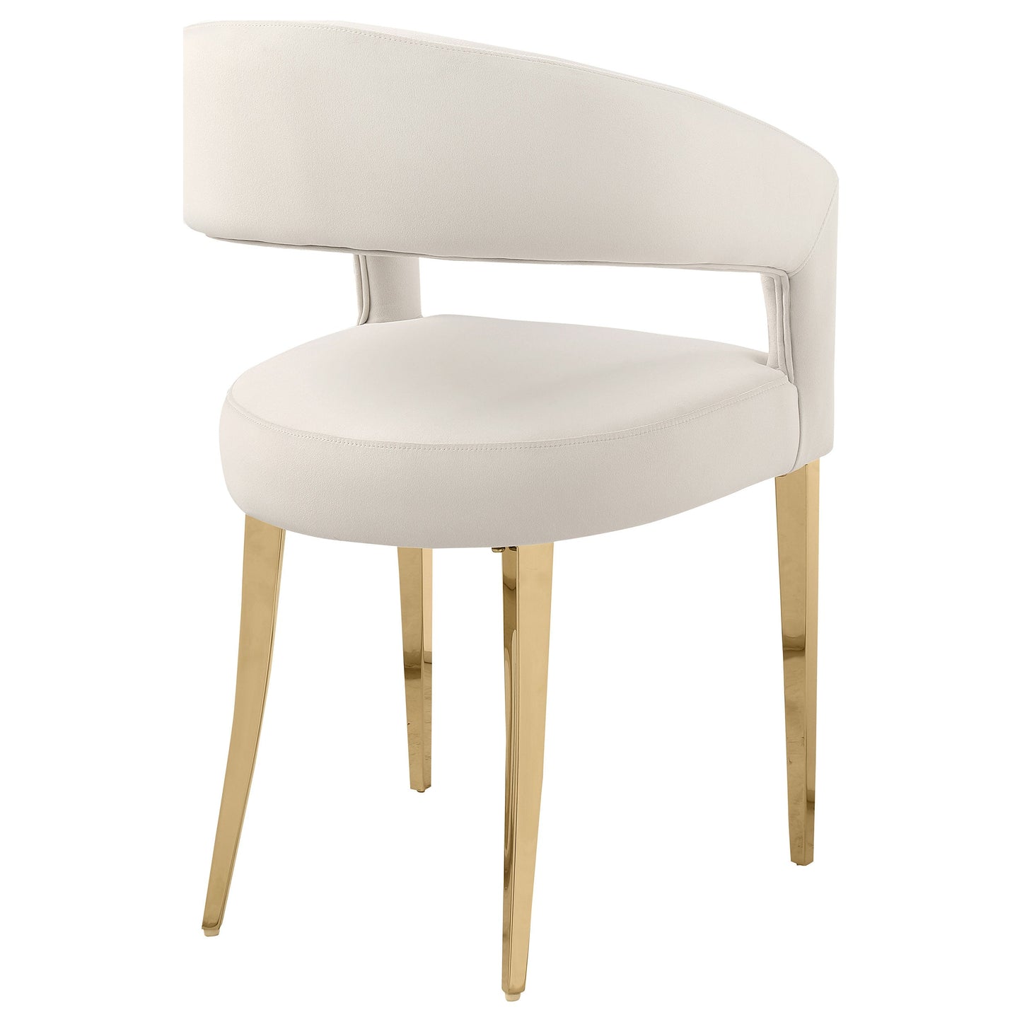 Sillón de comedor tapizado en terciopelo Galiano beige (juego de 2)