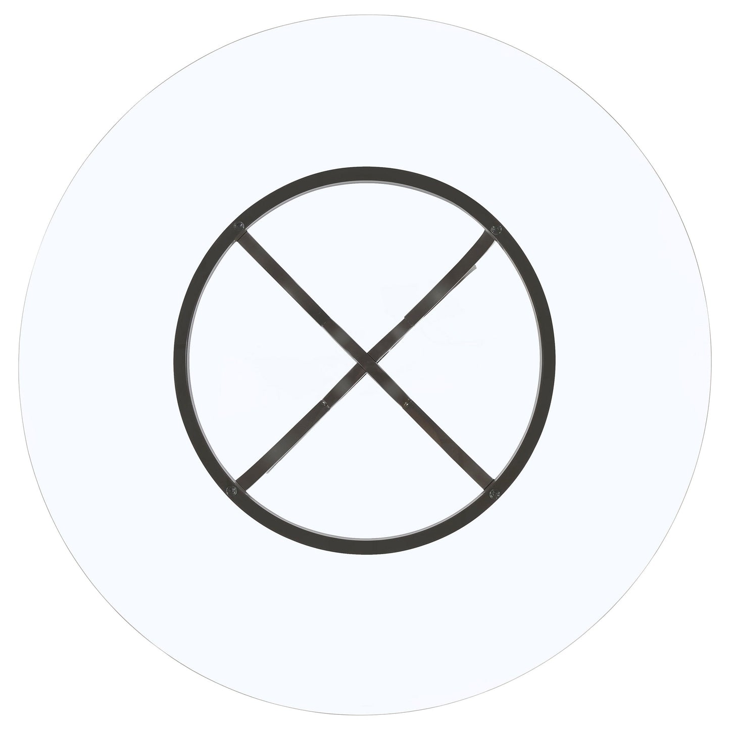 Mesa de comedor redonda Aviano de 48 pulgadas con tapa de vidrio y metal color bronce