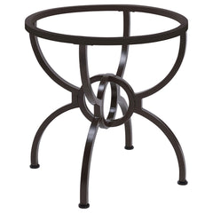 Mesa de comedor redonda de metal Aviano con base de bronce
