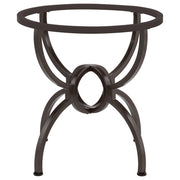 Mesa de comedor redonda de metal Aviano con base de bronce