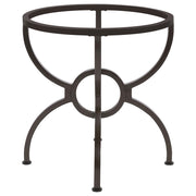 Mesa de comedor redonda de metal Aviano con base de bronce