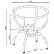 Mesa de comedor redonda de metal Aviano con base de bronce