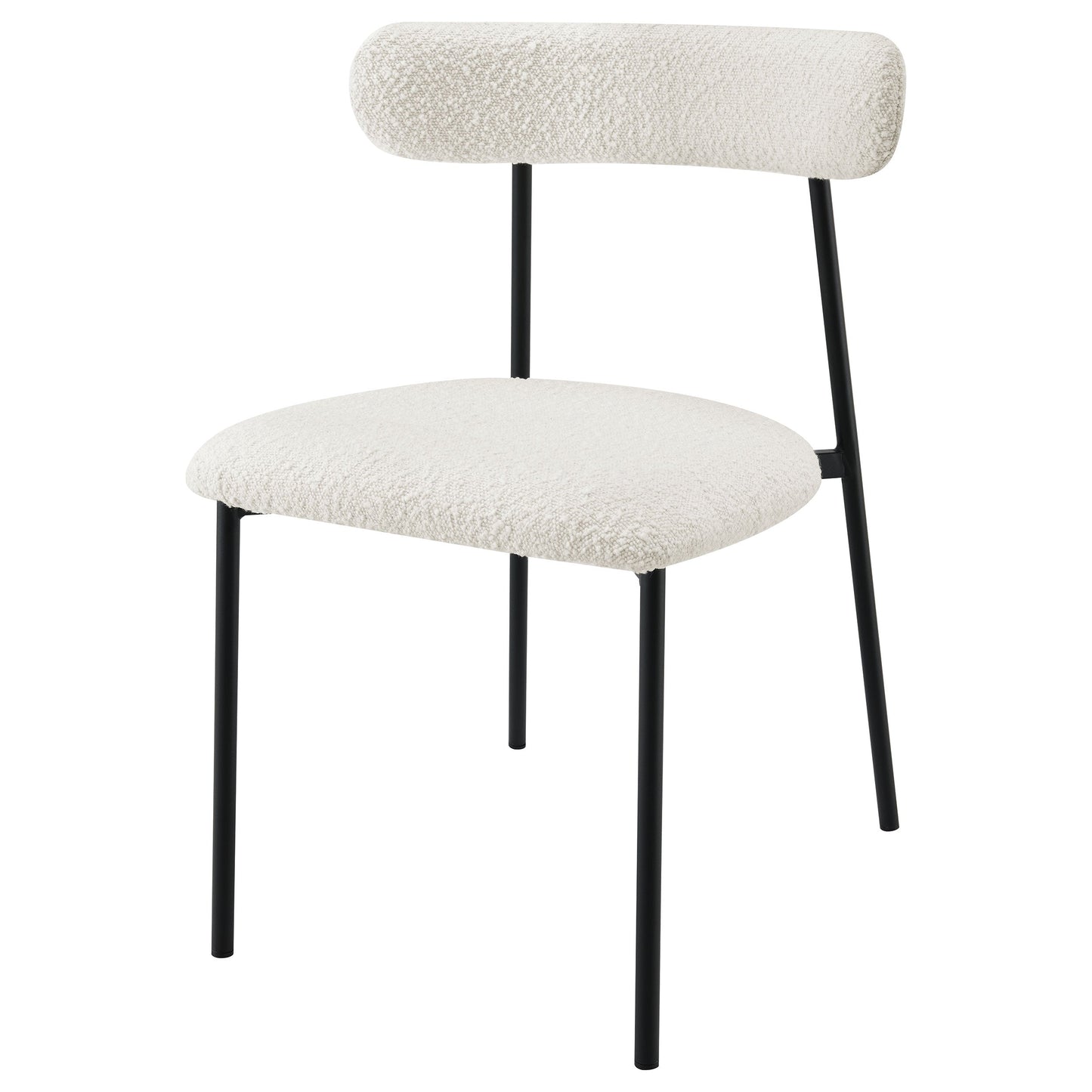 Silla de comedor tapizada Anzio Boucle blanca (juego de 2)