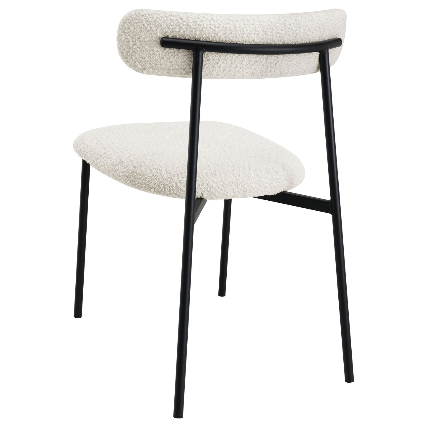 Silla de comedor tapizada Anzio Boucle blanca (juego de 2)