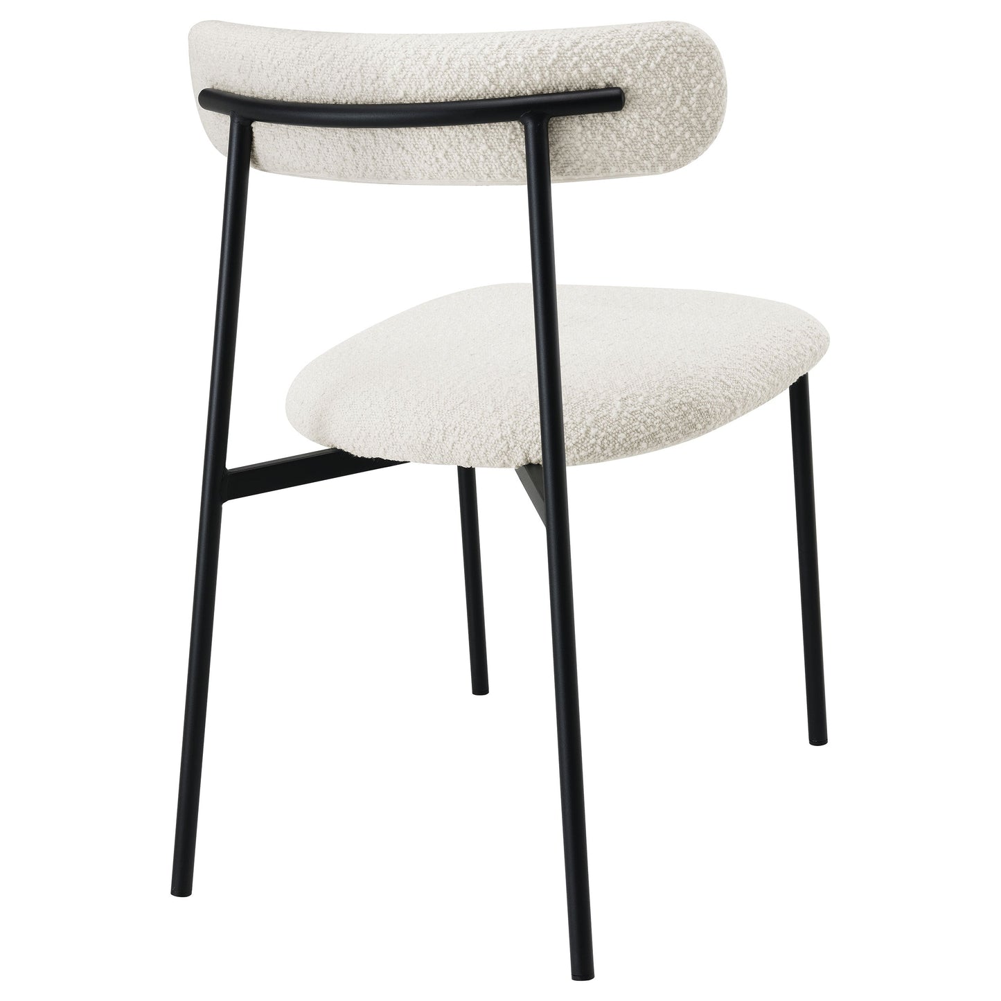 Silla de comedor tapizada Anzio Boucle blanca (juego de 2)