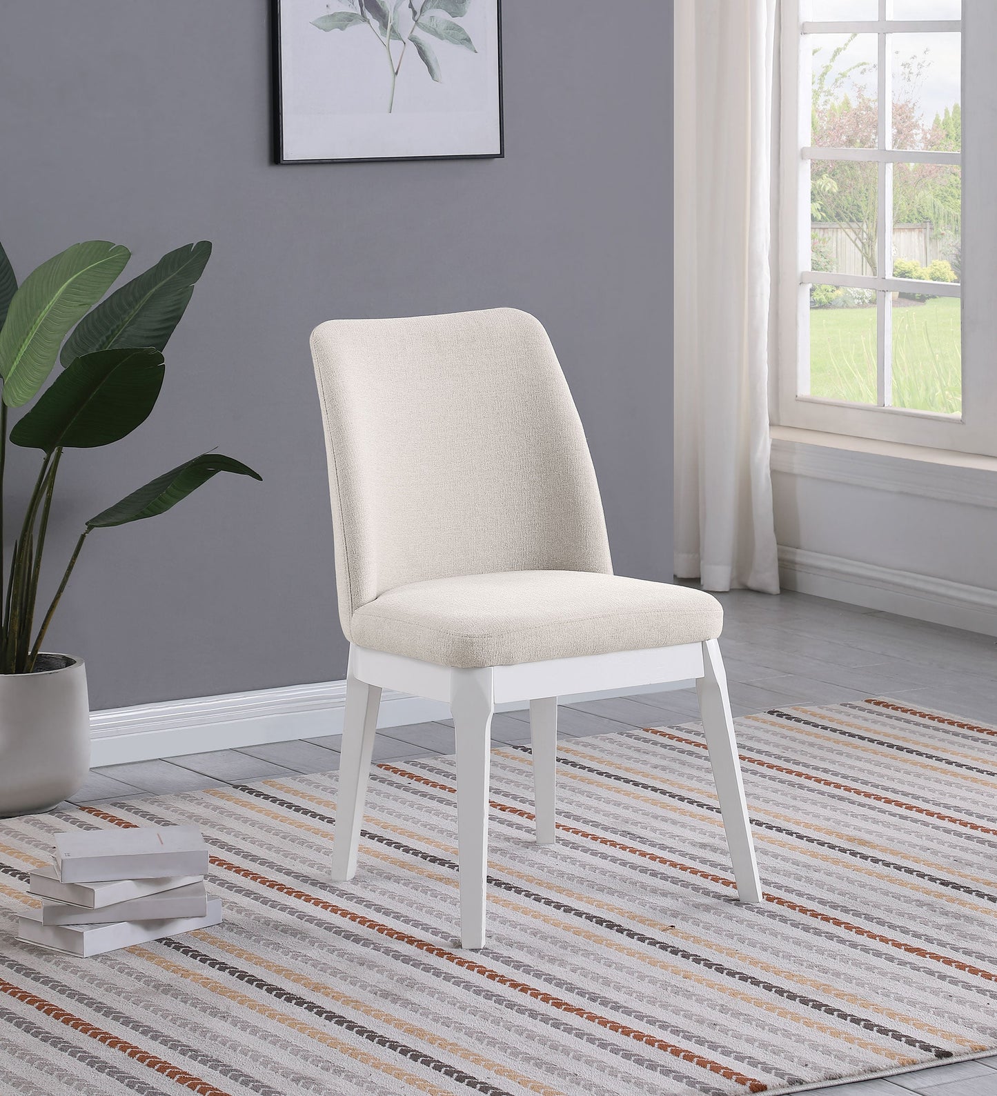 Carissa Upholstered Dining Side Chair Beige (Set of 2)