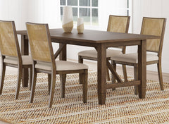 Mesa de comedor rectangular Matisse de madera de 94 pulgadas en marrón claro