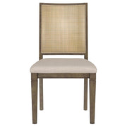 Silla de comedor Matisse con respaldo de ratán tejido, color marrón (juego de 2)