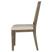 Silla de comedor Matisse con respaldo de ratán tejido, color marrón (juego de 2)