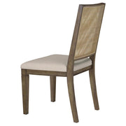 Silla de comedor Matisse con respaldo de ratán tejido, color marrón (juego de 2)
