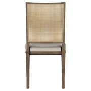 Silla de comedor Matisse con respaldo de ratán tejido, color marrón (juego de 2)